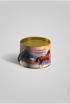 Новогодний тубус «Светлая лошадь», 120х120