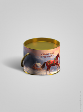 Новогодний тубус «Светлая лошадь», 120х120